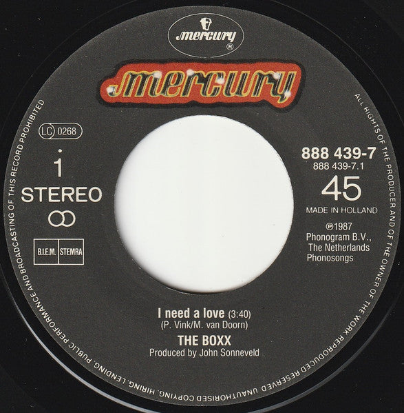 Boxx - I Need A Love 17497 Vinyl Singles