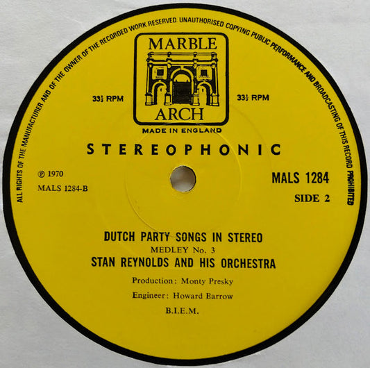 Stan Reynolds And His Orchestra - Dutch Party Songs In Stereo (LP)