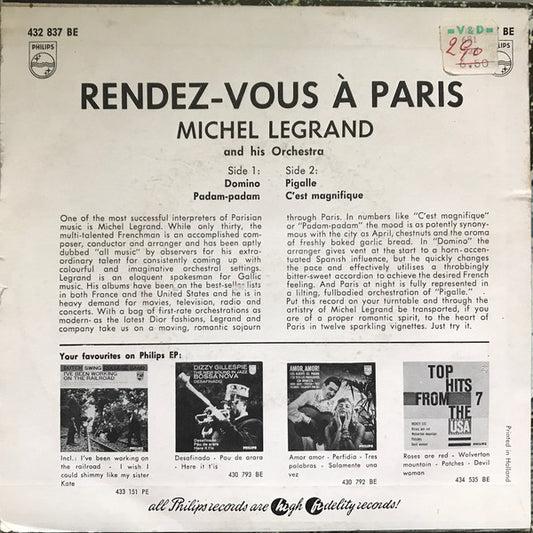 Michel Legrand Et Son Orchestre - Rendez-Vous A Paris
