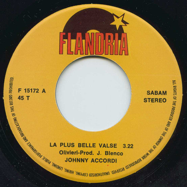 Johnny Accordi - La Plus Belle Valse Vinyl Singles
