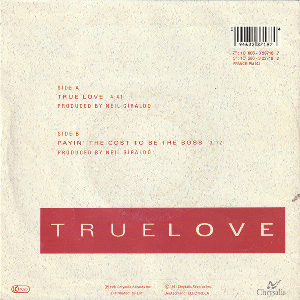 Pat Benatar - True Love 19107 Vinyl Singles Vinyl (VG) <br> Hoes (G+)