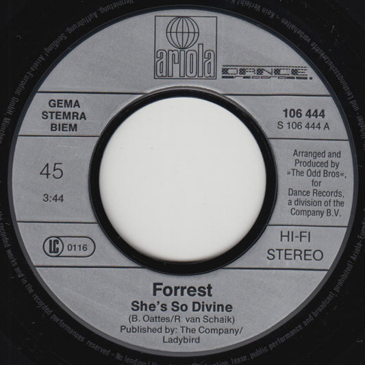 Forrest - She's So Divine 31947 Vinyl Singles Media VG+ / Sleeve G+