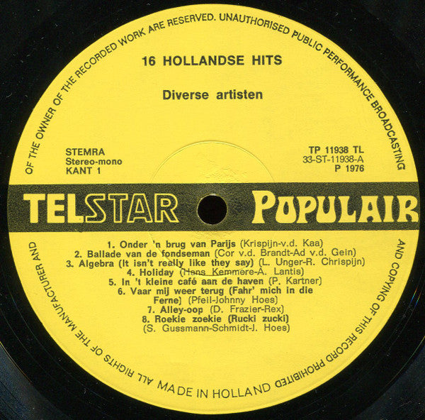 Various - 16 Hollandse Hits (LP) Vinyl LP