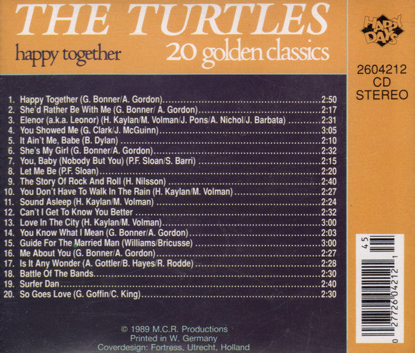 Turtles - ** Golden Classics - Happy Together (CD) Compact Disc Vinyl (VG) <br> Hoes (G+)