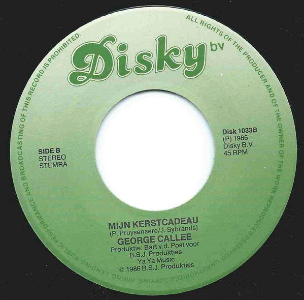 George Callee - Kerst Bij Jou Vinyl Singles Vinyl Very Good (VG) <br> Hoes Good Plus (G+)