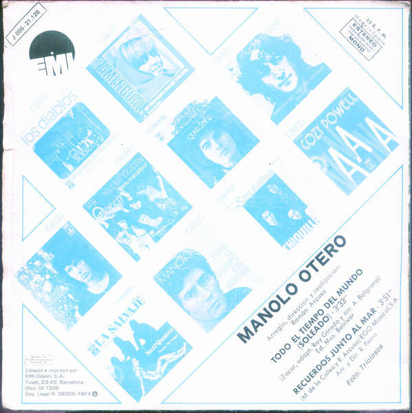 Manolo Otero - Todo El Tiempo Del Mundo Vinyl Singles Vinyl (VG) <br> Hoes (G+)