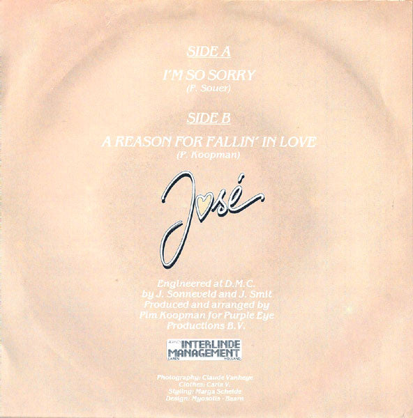 Jose - I'm So Sorry Vinyl Singles