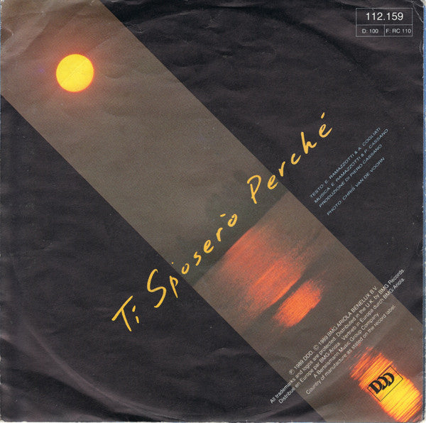 Eros Ramazzotti - Ti Sposero Perche Vinyl Singles Vinyl Very Good (VG) <br> Hoes Good Plus (G+)