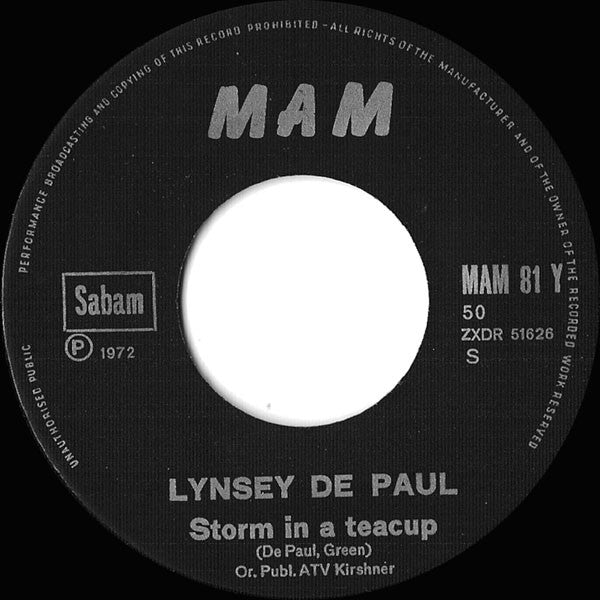 Lynsey de Paul - Sugar Me Vinyl Singles Vinyl Goed / Hoes Generic