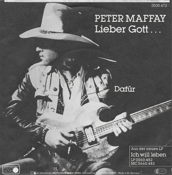 Peter Maffay - Lieber gott.. Vinyl Singles Vinyl Very Good (VG) <br> Hoes Good Plus (G+)