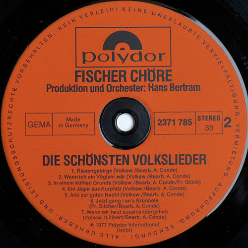 Fischer Chöre - Die Schönsten Volkslieder (LP) Vinyl LP
