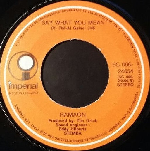 Ramaon - Softly As I Love You Vinyl Singles Vinyl Very Good (VG) <br> Hoes Good Plus (G+)