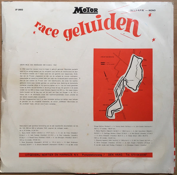 Piet Nortier - Motor Race Geluiden (TT-Assen) (LP) Vinyl LP Vinyl Very Good (VG) <br> Hoes Good Plus (G+)