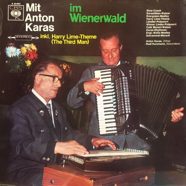 Anton Karas - Mit Anton Karas Im Wienerwald (LP) Vinyl LP Vinyl Very Good (VG) <br> Hoes Good Plus (G+)