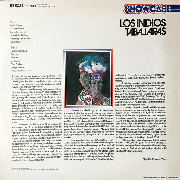 Los Indios Tabajaras - Maria Elena (LP) Vinyl LP Vinyl Very Good (VG) <br> Hoes Good Plus (G+)