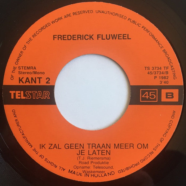 Frederick Fluweel - In Een Gouden Medaillon Vinyl Singles Vinyl Very Good (VG) <br> Hoes Good Plus (G+)