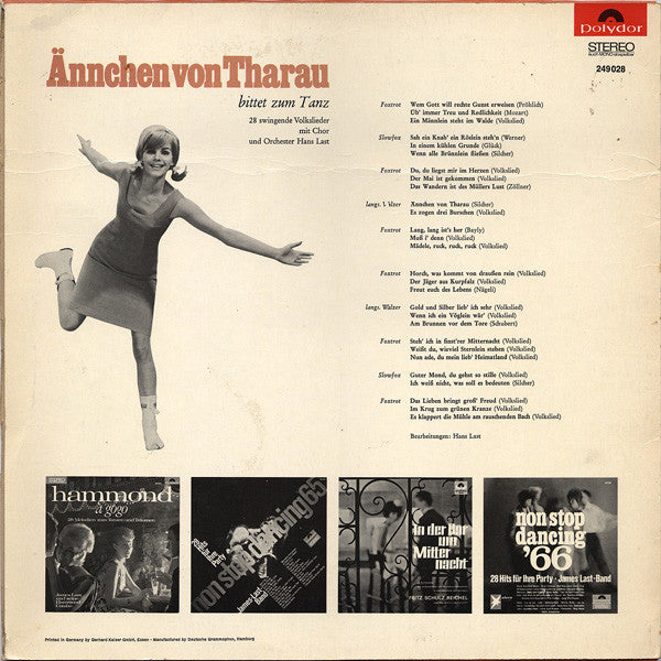 Chor Hans Last Und Orchester Hans Last - Ännchen Von Tharau Bittet Zum Tanz (LP) Vinyl LP Vinyl Very Good (VG) <br> Hoes Good Plus (G+)