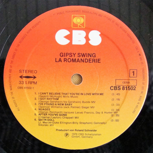 La Romanderie - Gipsy Swing (LP) Vinyl LP Vinyl Zeer Goed / Hoesje Goed "VINYLSINGLES.NL"