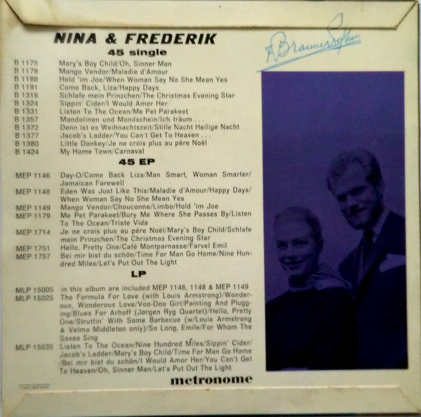 Nina & Frederik - Suca Suca Vinyl Singles EP Vinyl Very Good (VG) <br> Hoes Good Plus (G+)