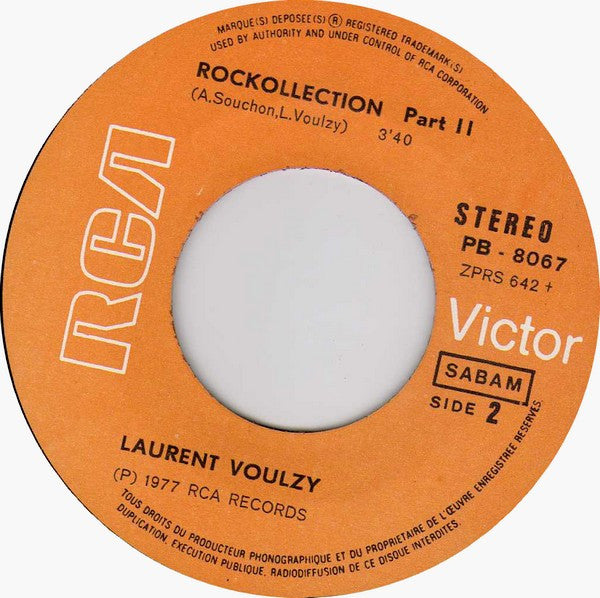Laurent Voulzy - Rockollection 30413 Vinyl Singles Vinyl Very Good (VG) <br> Hoes Good Plus (G+)