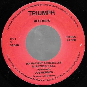 Jos Mommen - Let's Kis Vinyl Singles Vinyl Very Good (VG) <br> Hoes Good Plus (G+)