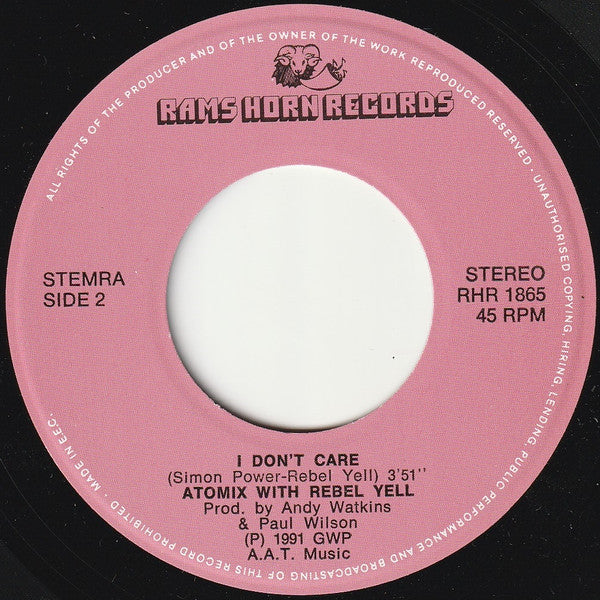 Atomix With Rebel Yell - The Future Vinyl Singles