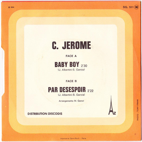 C. Jérôme - Baby Boy Vinyl Singles Vinyl Very Good (VG) <br> Hoes Good Plus (G+)