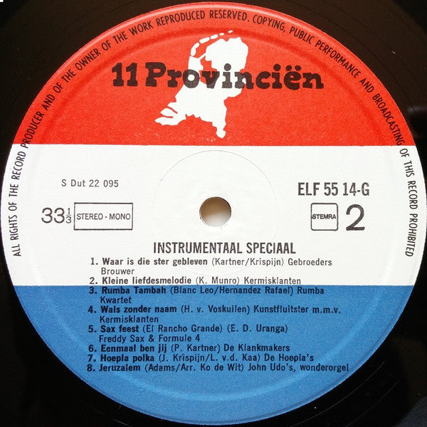 Various - Instrumentaal Speciaal (LP) Vinyl LP Vinyl Very Good (VG) <br> Hoes Good Plus (G+)