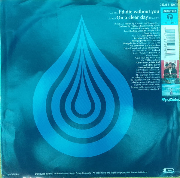 P.M. Dawn - I'd Die Without You Vinyl Singles Vinyl Very Good (VG) <br> Hoes Good Plus (G+)