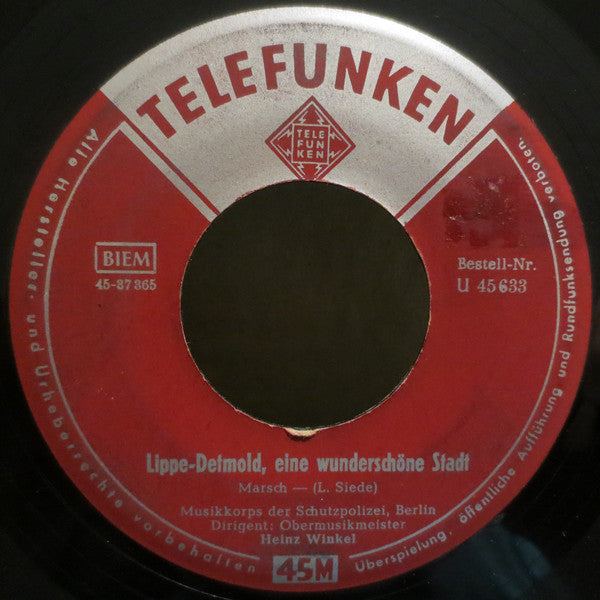 Musikkorps Der Schutzpolizei Berlin - Unter Dem Doppeladler Vinyl Singles Vinyl (VG) <br> Hoes (G+)