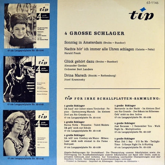 Various - * Grose Schlager Vinyl Singles EP Vinyl Zeer Goed / Hoesje Goed "VINYLSINGLES.NL"