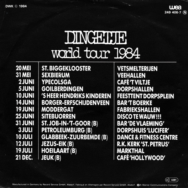 Dingetje - Schiet Op Vinyl Singles Vinyl Very Good (VG) <br> Hoes Good Plus (G+)