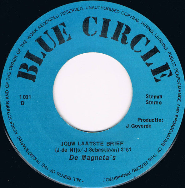 Magneta's - Een Zeemansvrouw Vinyl Singles Vinyl (VG) <br> Hoes (G+)