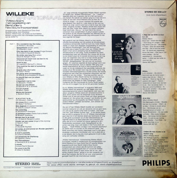 Willeke Alberti - Willeke Internationaal (LP) Vinyl LP Vinyl Very Good (VG) <br> Hoes Good Plus (G+)
