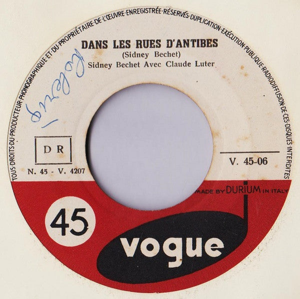 Sidney Bechet And His All Stars - Petite Fleur Vinyl Singles Vinyl Very Good (VG) <br> Hoes Good Plus (G+)