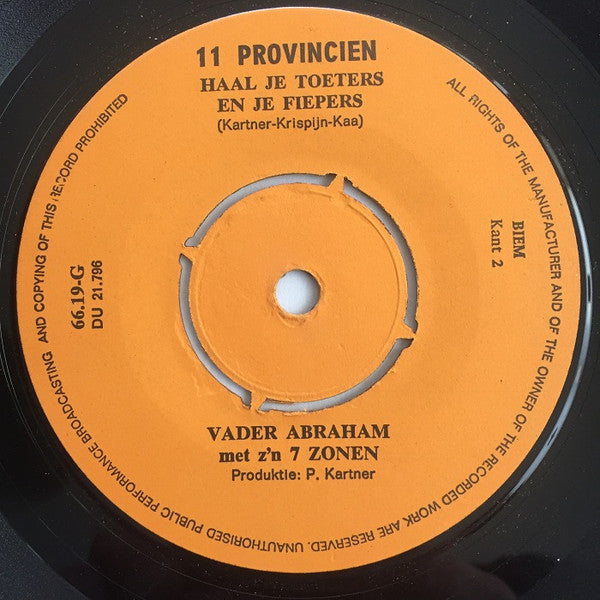 Vader Abraham Met Z'n Zeven Zonen - Vader Abraham Had Zeven Zonen Vinyl Singles Vinyl Very Good (VG) <br> Hoes Generic