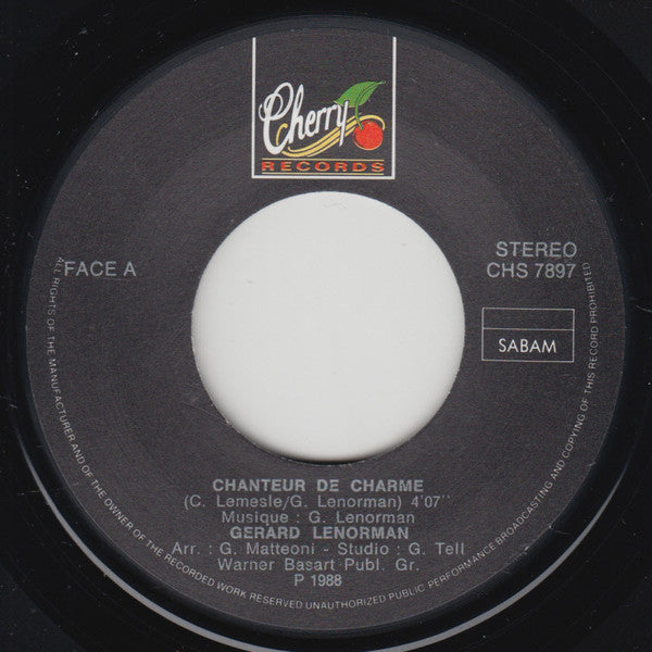 Gérard Lenorman - Chanteur De Charme Vinyl Singles Vinyl Very Good (VG) <br> Hoes Good Plus (G+)