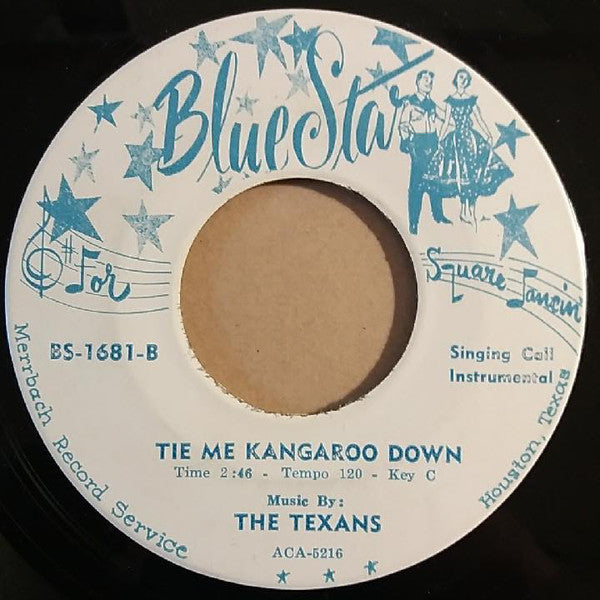 Texans - Tie Me Kangaroo Down Vinyl Singles Vinyl Very Good (VG) <br> Hoes Good Plus (G+)