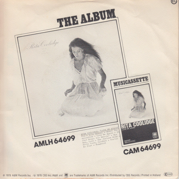 Rita Coolidge - You Vinyl Singles Vinyl Very Good (VG) <br> Hoes Good Plus (G+)