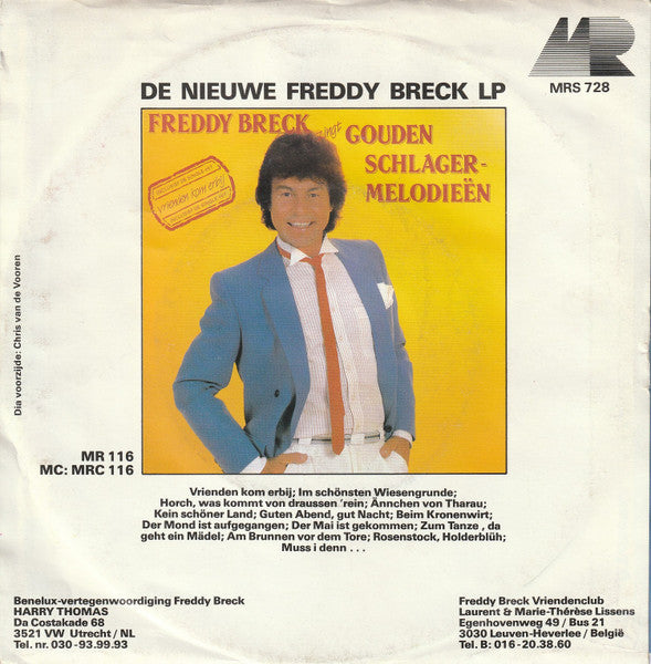 Freddy Breck - Vrienden Kom Erbij Vinyl Singles Vinyl Very Good (VG) <br> Hoes Good Plus (G+)