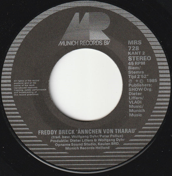 Freddy Breck - Vrienden Kom Erbij Vinyl Singles