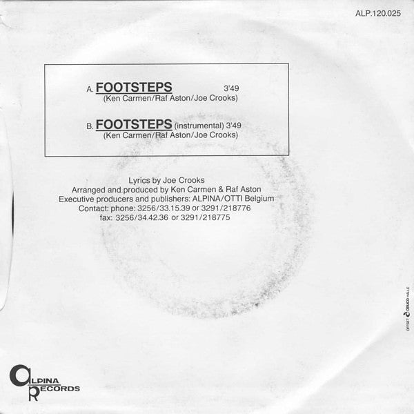 Cayran! - Footsteps Vinyl Singles Vinyl Very Good (VG) <br> Hoes Good Plus (G+)