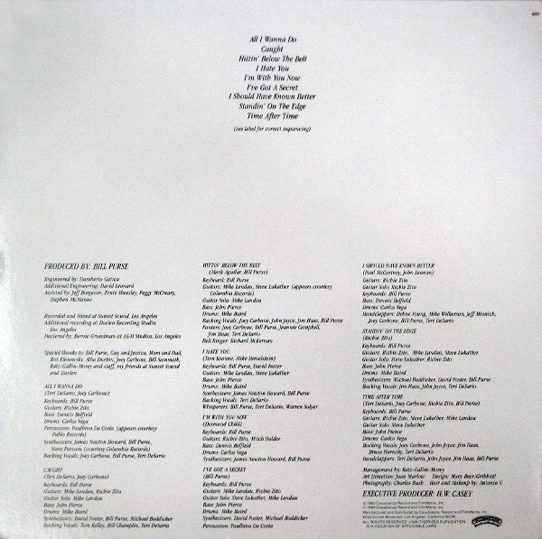 Teri DeSario - Caught (LP) Vinyl LP Vinyl Very Good (VG) <br> Hoes Good Plus (G+)