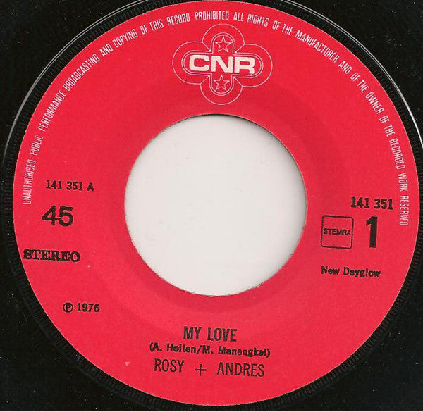 Rosy & Andres - My Love Vinyl Singles Vinyl Very Good (VG) <br> Hoes Generic