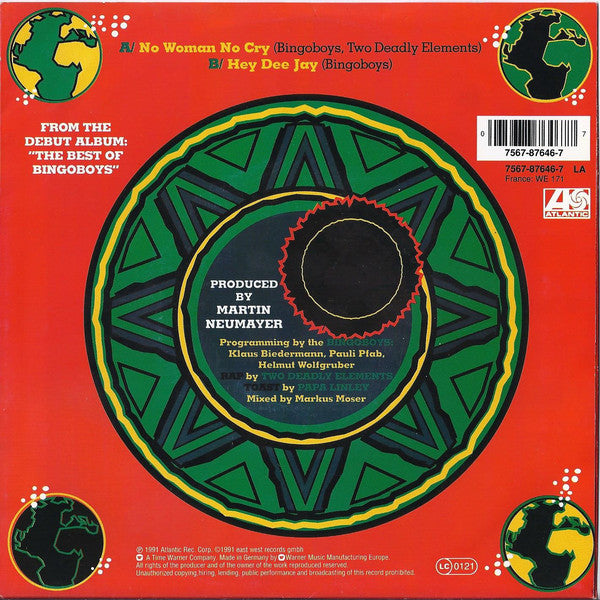 Bingoboys - No Woman No Cry Vinyl Singles Vinyl Very Good (VG) <br> Hoes Good Plus (G+)