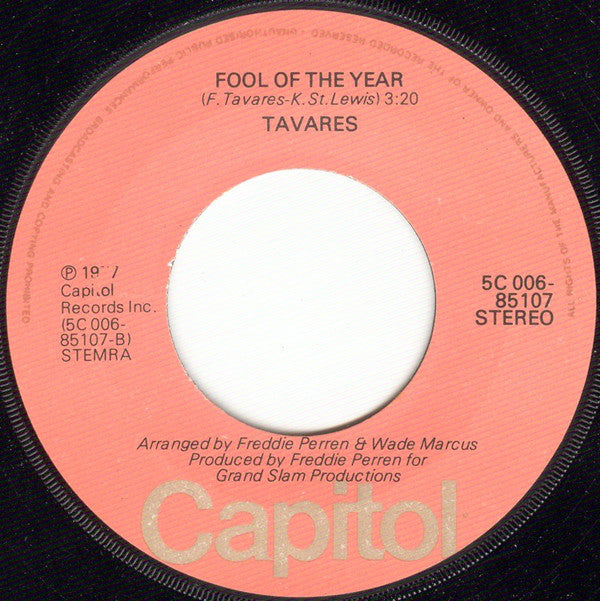 Tavares - Whodunit Vinyl Singles Vinyl Very Good (VG) <br> Hoes Good Plus (G+)