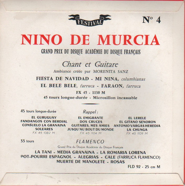Nino De Murcia, Paco Espinosa - Flamenco Vinyl Singles EP Vinyl Very Good (VG) <br> Hoes Good Plus (G+)