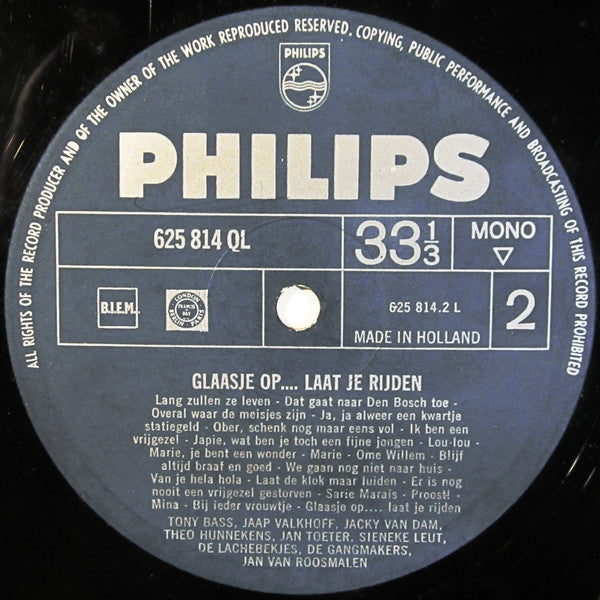 Various - Glaasje Op... Laat Je Rijden (LP) Vinyl LP Vinyl Very Good (VG) <br> Hoes Good Plus (G+)