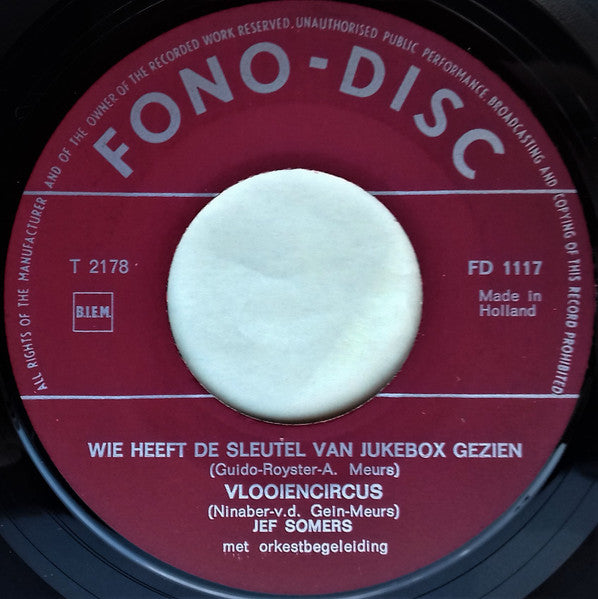 Jef Somers, Ab Reinders - Vier Bekende Nederlandse Liedjes Vinyl Singles EP Vinyl Very Good (VG) <br> Hoes Good Plus (G+)