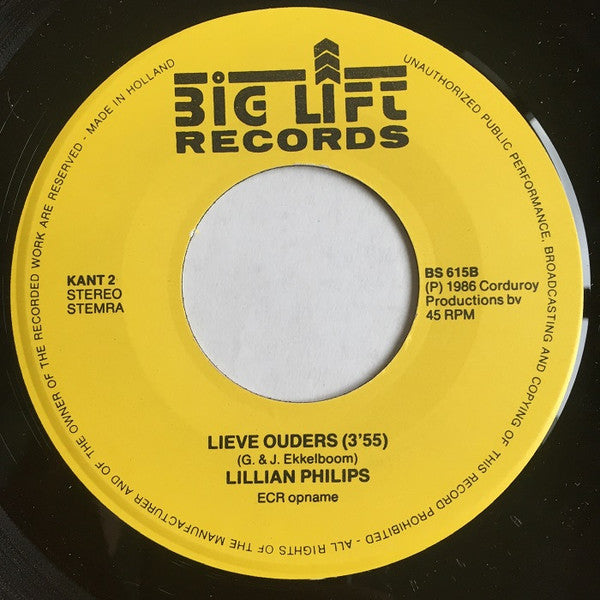 Lillian Philips - Kinderen Wit Kinderen Zwart Vinyl Singles Vinyl Very Good (VG) <br> Hoes Good Plus (G+)